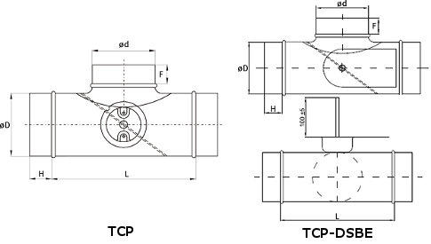 Trójnik symetryczny z przepustnicą TCP